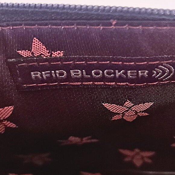 Anuschka Genuine Leather RFID Blocking Card Holder – Swan & Floral Design - Picture 7 of 7